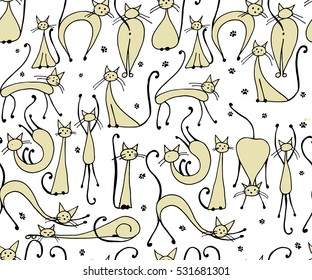 Cats seamless pattern for your design