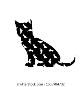 Cats. Seamless vector background. Modern minimalistic design. 