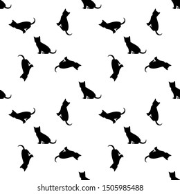 Cats. Seamless vector background. Modern minimalistic design. 