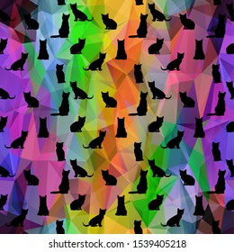 Cats. Seamless vector background. Modern minimalistic design
