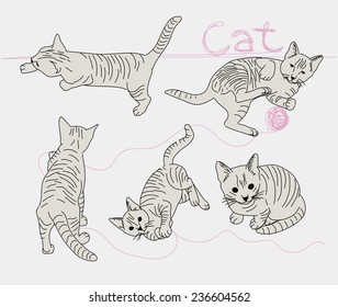 Cats set. Illustration vector.
