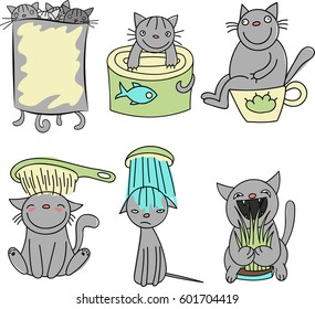 cats. the set of pictures. Doodle