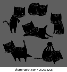 Cats Set. siluette