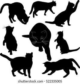 Cats Silhouette Collection Vector Stock Vector (Royalty Free) 522335005 ...