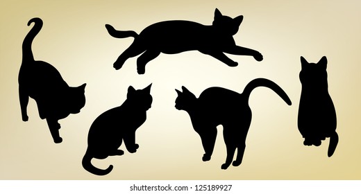 Cats silhouette collection - vector set