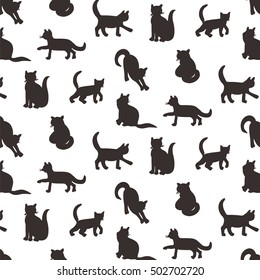 cats silhouette pattern