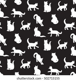 cats silhouette pattern