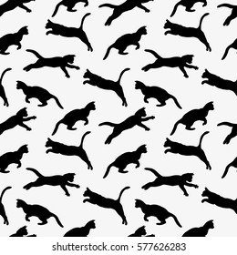 Cats silhouette pattern