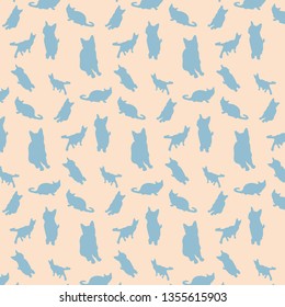 Cats silhouette pattern  background - Vector