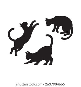 Cats silhouette vector bundle with various pose