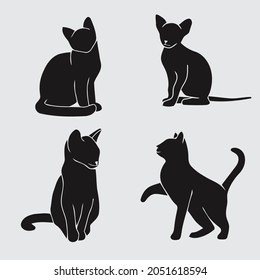 Cats Silhouettes vector design. Cat collection - vector silhouette