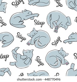 cats sleep animal word pattern