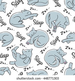 cats sleep kitty pattern