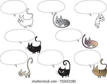 cats with speech bubble