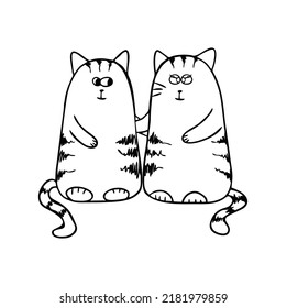 los gatos son ilustraciones vectoriales rayadas