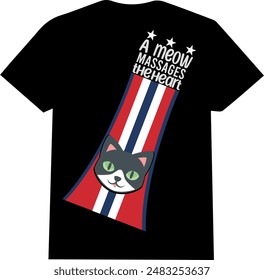 cats t shirt | cat shirt with usa flag| typography t shirt|