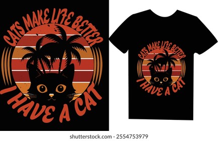 cats t shirt design , cats vector design , 