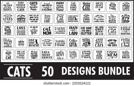 Cats T Shirt Designs Bundle