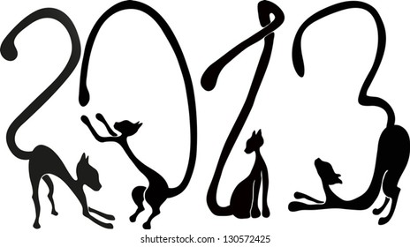 cats with tails that spell 2013