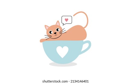 cats and tea cups a cup tea logo 