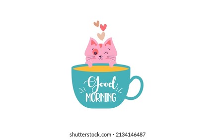 cats and tea cups a cup tea logo 