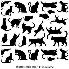 cats templates stacked stickers collection