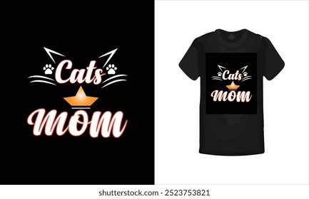 Cats T-shirt Design, Mom Cats T-shirt Design,cats Lover T-shirt Design