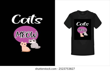 Cats T-shirt Design, Mom Cats T-shirt Design,cats Lover T-shirt Design