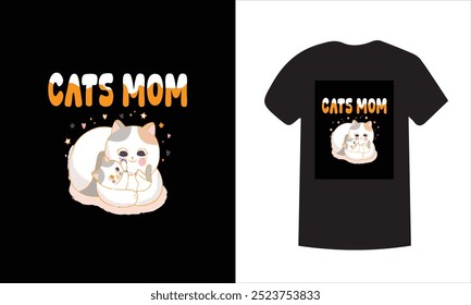 Cats T-shirt Design, Mom Cats T-shirt Design,cats Lover T-shirt Design