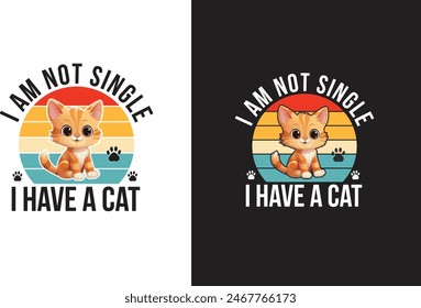 diseño de la camiseta del gato no soy soltera tengo un gato