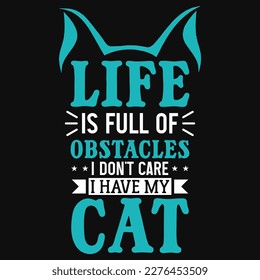 Cats typographic tshirt design vector design 