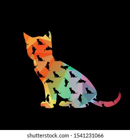 Cats. Vector background. Modern design