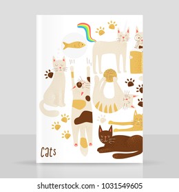 Cats vector concept, friendly and childish design