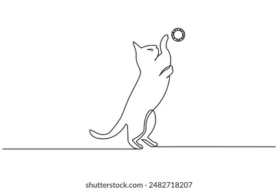 cats vector with continuous single one line art drawing. New minimalist design minimalism animal pet of cat illustration.
minimalism, Hand drawing one line of cute cat isolated on white background.