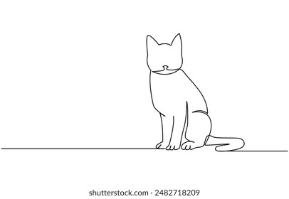 cats vector with continuous single one line art drawing. New minimalist design minimalism animal pet of cat illustration.
minimalism, Hand drawing one line of cute cat isolated on white background.