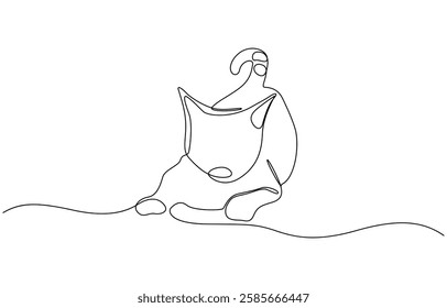 Cats vector with continuous single one line art drawing, Continuous line drawing of Cat. one line cat shape with active stroke.
