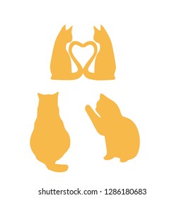 Cats vector illustration pack with gold colour