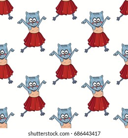 Cats, vector illustration, pattern