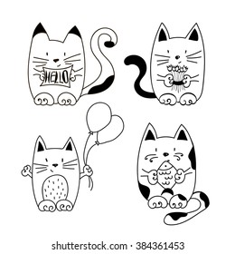 Cats Vector Illustration Set 