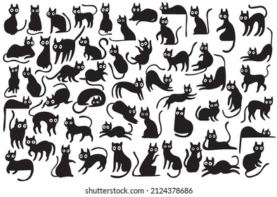 Cats. Vector illustrations. Design template.