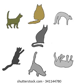 Cats vector illustrations set