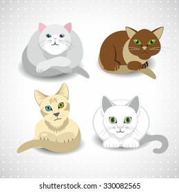 Cats vector set, graphic cat design