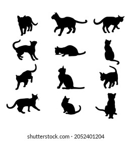 Katzen, Vektorsilhouette Stockillustration.