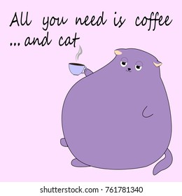 Cats vector, T-shirt Print, cartoon characters, cute cats hand drawn