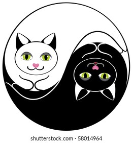 Cats ying yang symbol of harmony and balance