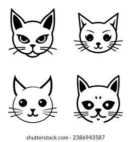 Katzen3 Flaches Symbol einzeln auf weißem Hintergrund