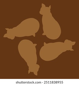 cat-shaped ceramic design in brown color