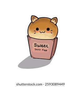 Cat-shaped soft bread in a cup packaging