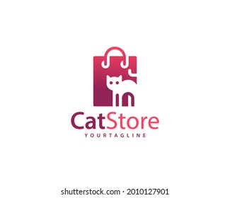 CatStore brand for cats store and pets  logo , can be used for cat and all similar domestic cat shopping store .