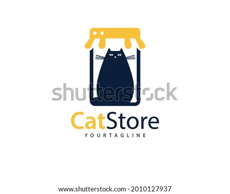 CatStore brand for cats store and pets  logo , can be used for cat and all similar domestic cat shopping store .